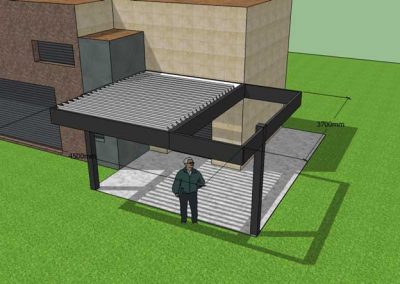 BOCETO DISEÑO PERGOLA BIOCLIMATICA ORIENTABLE MANUAL ESTRUCTURA PLANA TERRAZA MIRASIERRA MADRID 02