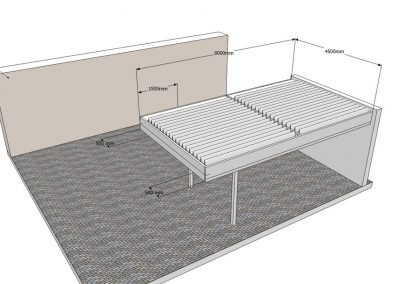 BOCETO DISEÑO PERGOLA BIOCLIMATICA LAMAS ORIENTABLES MOTORIZADA EN TERRAZA TORRELODONES MADRD 1