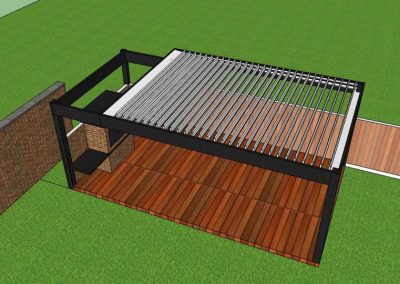 BOCETO DISEÑO PERGOLA BIOCLIMATICA ORIENTABLE MOTORIZADA Y PERGOLA PLANA EN TERRAZA ARROYOMOLINOS MADRID 02